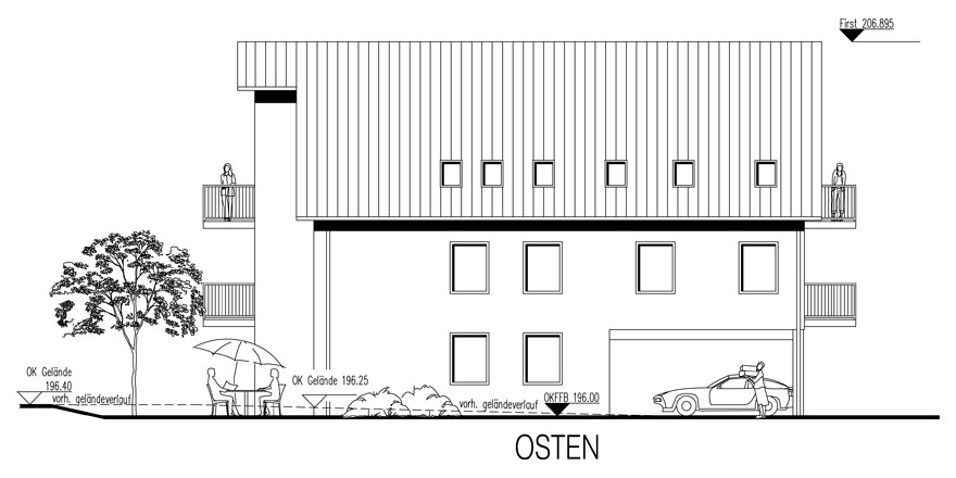 Neubau eines Mehrfamilienhauses mit fünf Wohneinheiten in Detmold