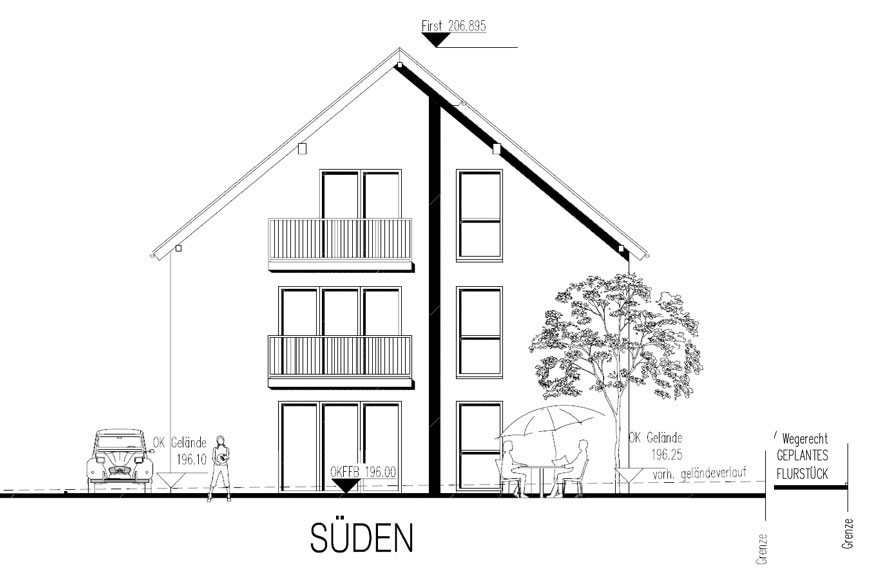 Neubau eines Mehrfamilienhauses mit fünf Wohneinheiten in Detmold